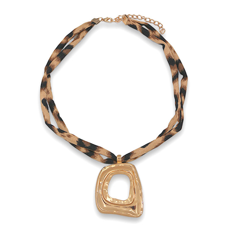 Women's Sexy Leopard Print Cotton Flower Heart Shape Clavicle Necklaces