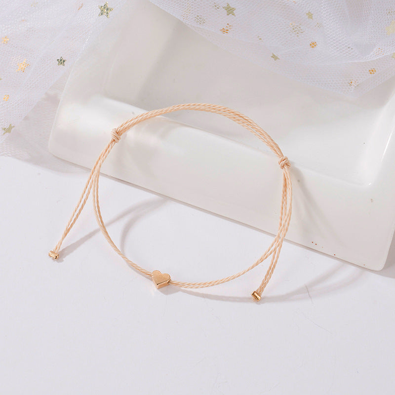 Simple Hemp Rope Cord Heart-shaped Small Bracelets