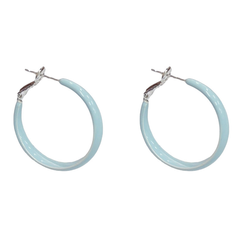 Women's Simple Dripping Oil Round Niche Personality Unique Design Light Earrings
