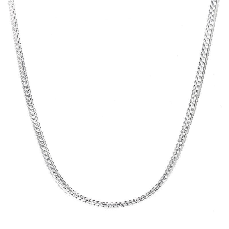 Unique Personalized Simple Sier-plated Inch Chain Necklaces