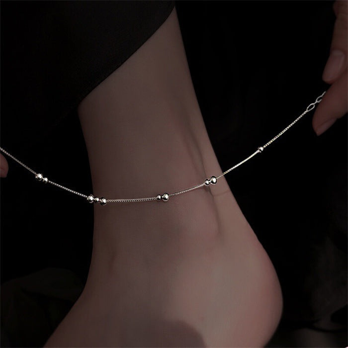 Sier Size Round Beads High-grade Simple Cold Bracelet