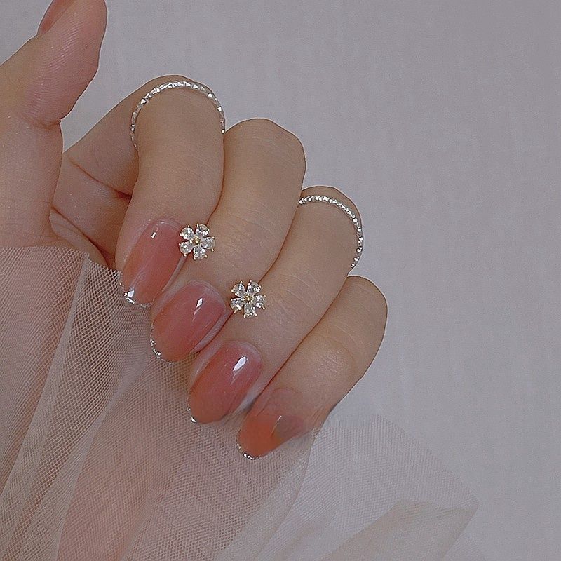 Flowers Ear Sier Pin Sleeping No Need To Take Off Earrings