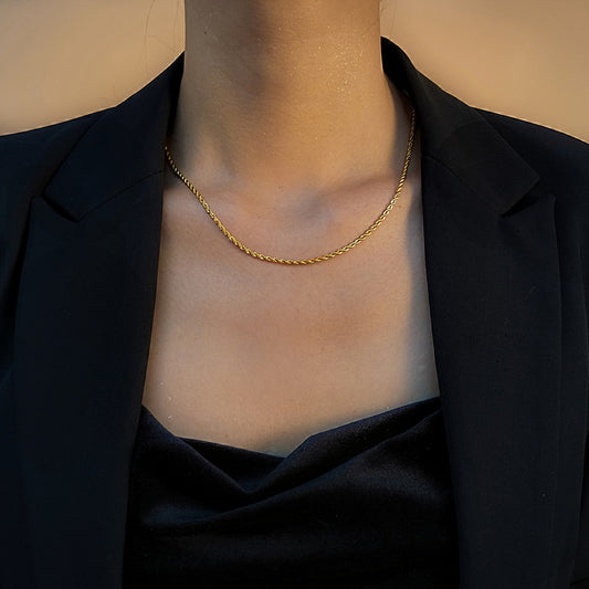 Metal Titanium Steel Chain Stainless Clavicle Necklaces