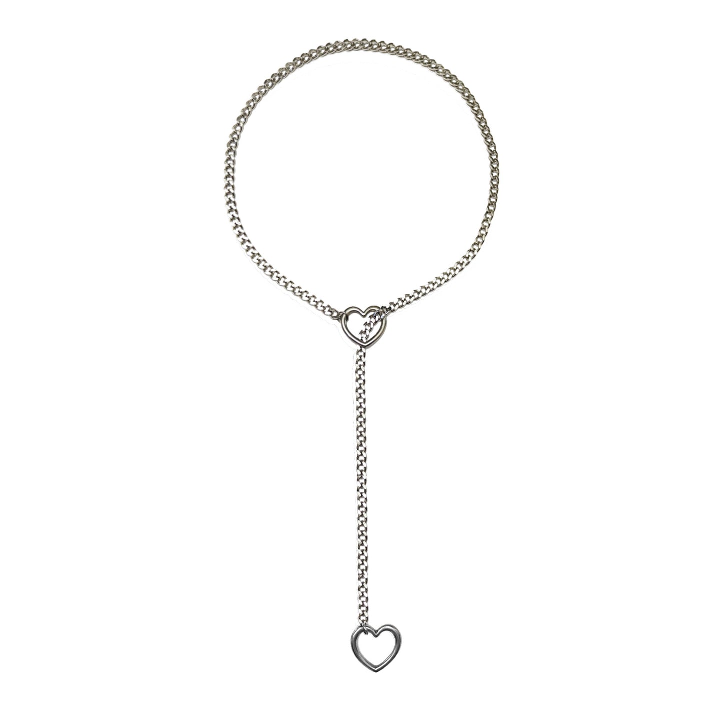 Punk Gothic Cuban Adjustable Love Heart Necklace