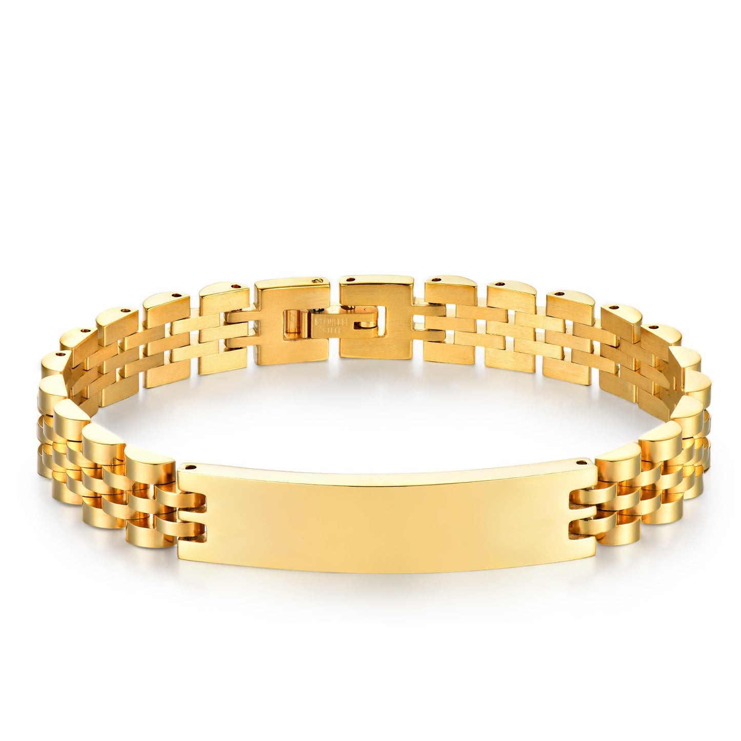 Women's & Men's Beads Fashion Couple Curved Titanium Steel Strap Can Bracelets