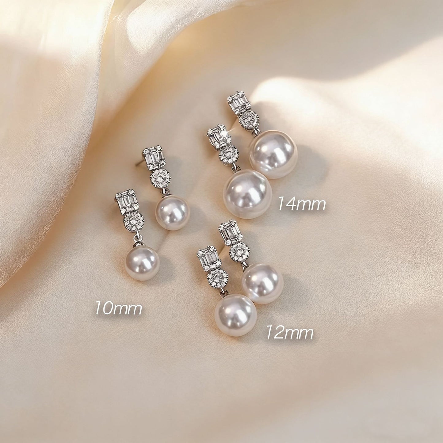 Pin Australian White Rhinestone Light Luxury Temperament High-grade Mid-length Stud Earrings