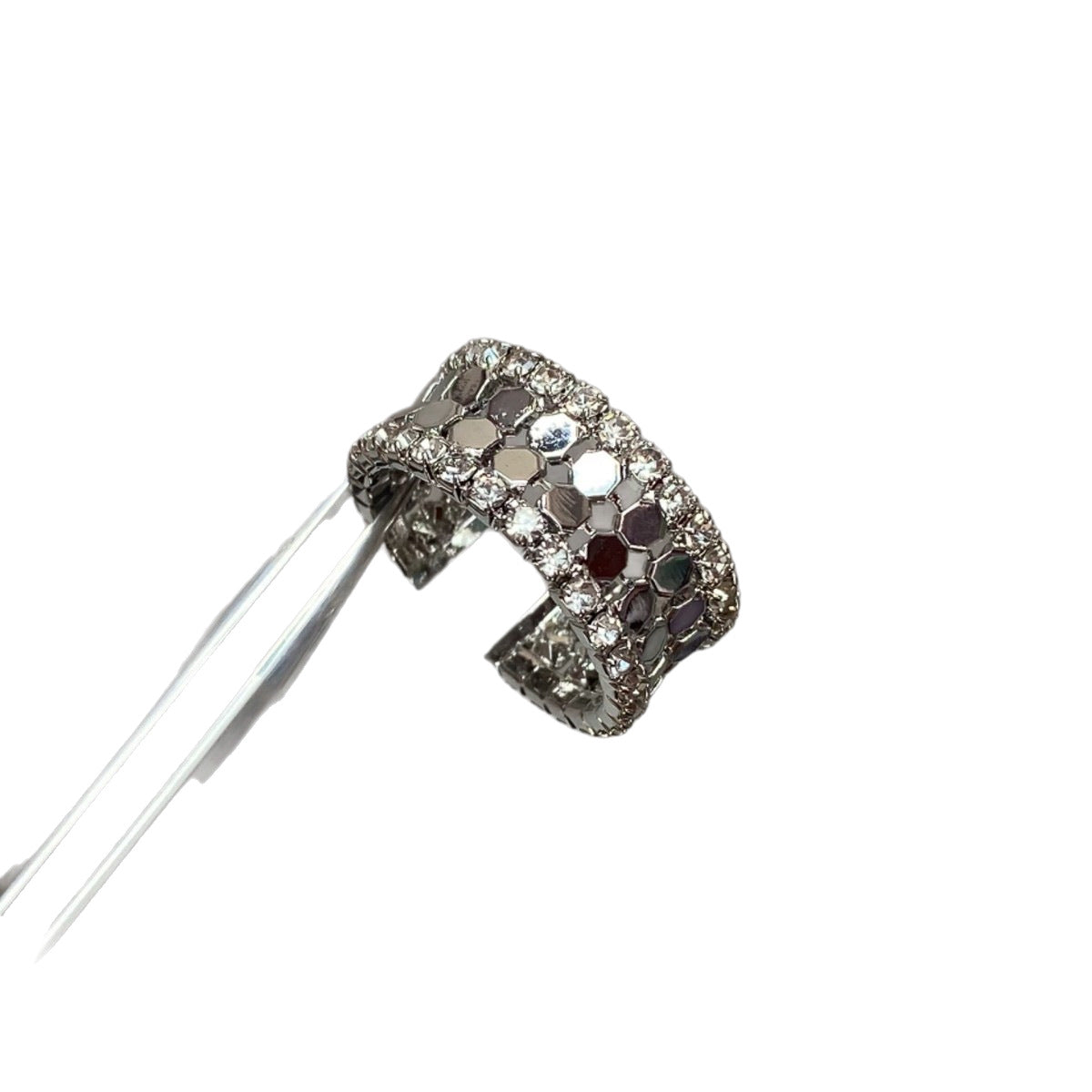 Luxury Full Diamond Broken Sier Open Female Niche Design Honeycomb Rings