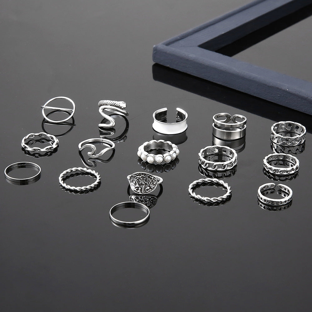 Pearl Twist Personalized Rose Snake-shaped Knuckle Ring