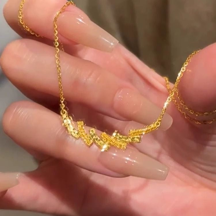 Gold Crushed Ice Flash Exquisite Fashion Necklaces