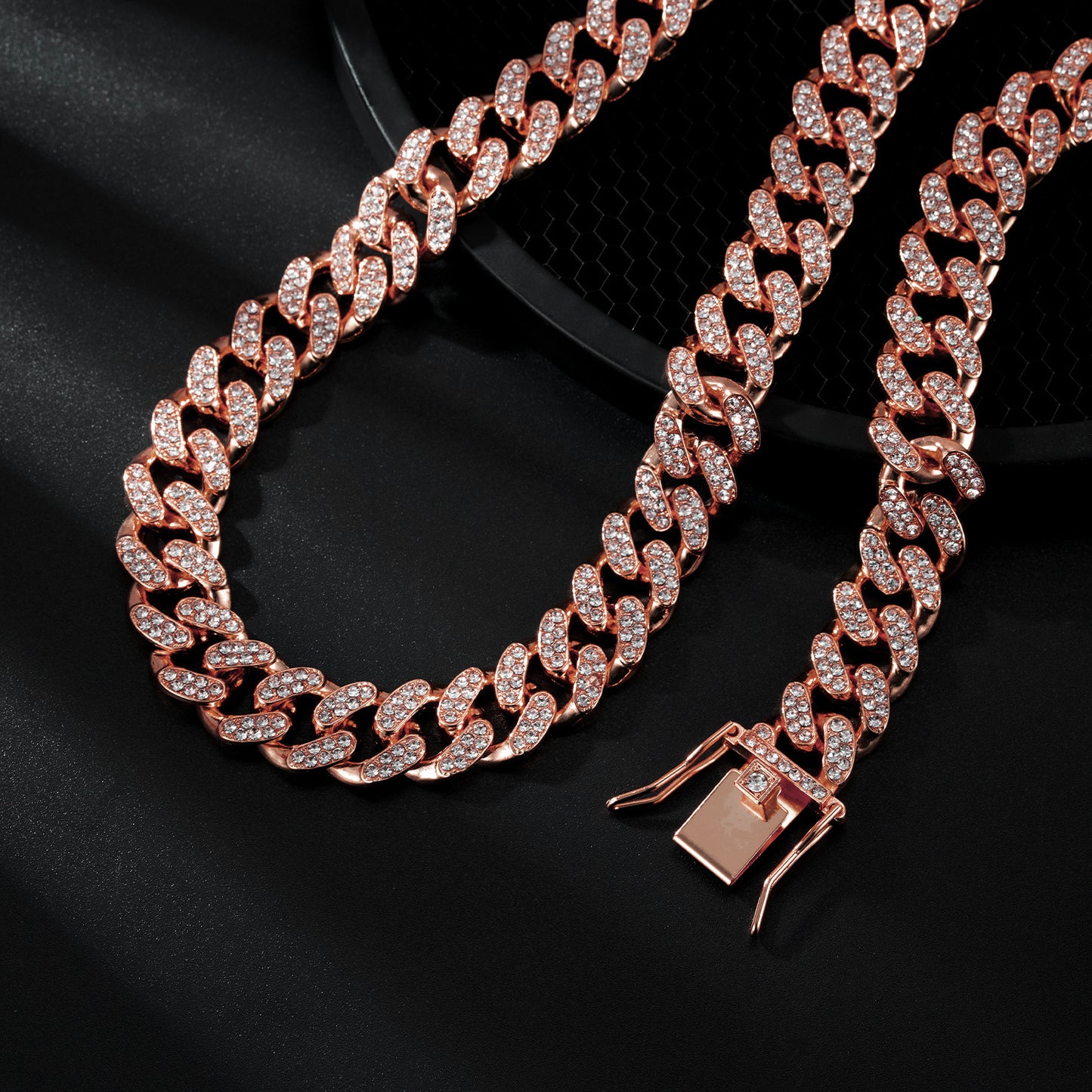 Men's Classic Cuban Link Chain Alloy Full Diamond Necklaces