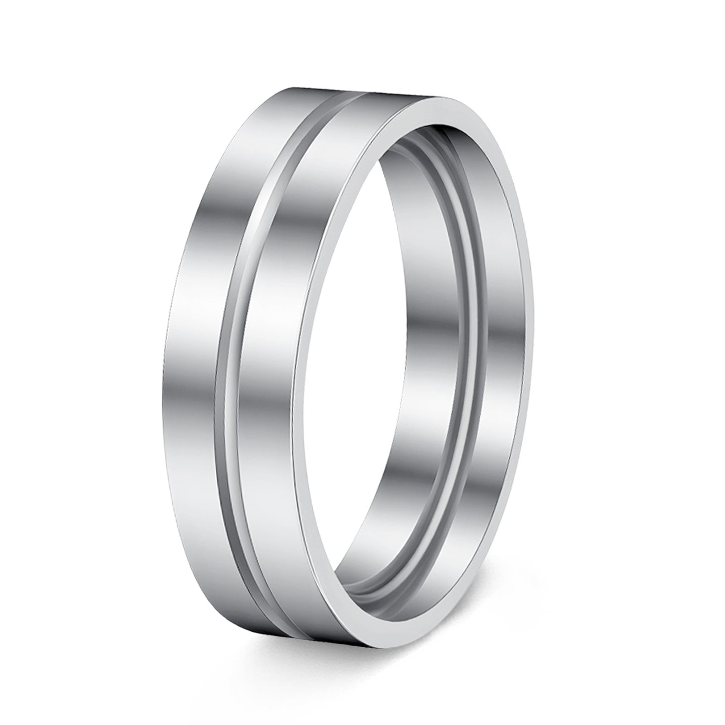 Stainless Steel Diamond Couple Zircon Bag Rings