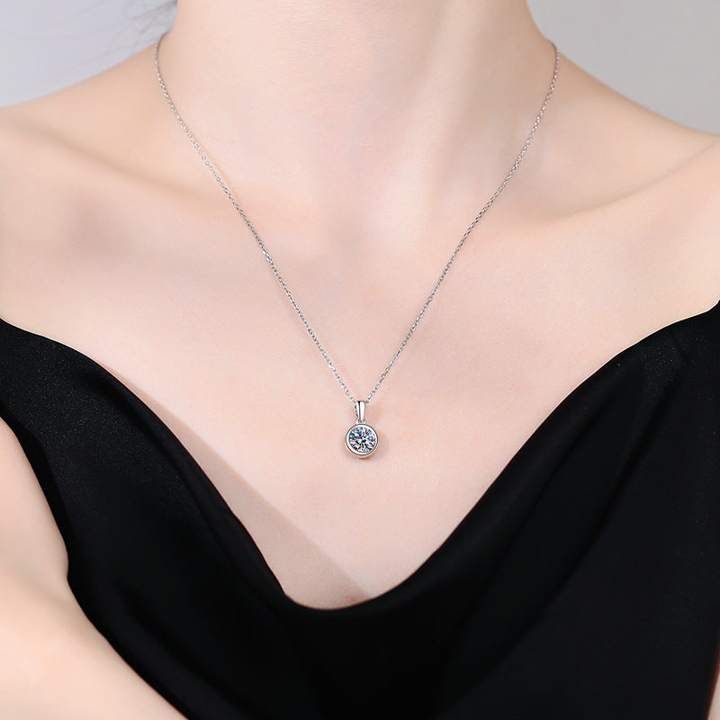 Women's Moissanite Sterling Sier Classic Bubble Karat Necklaces