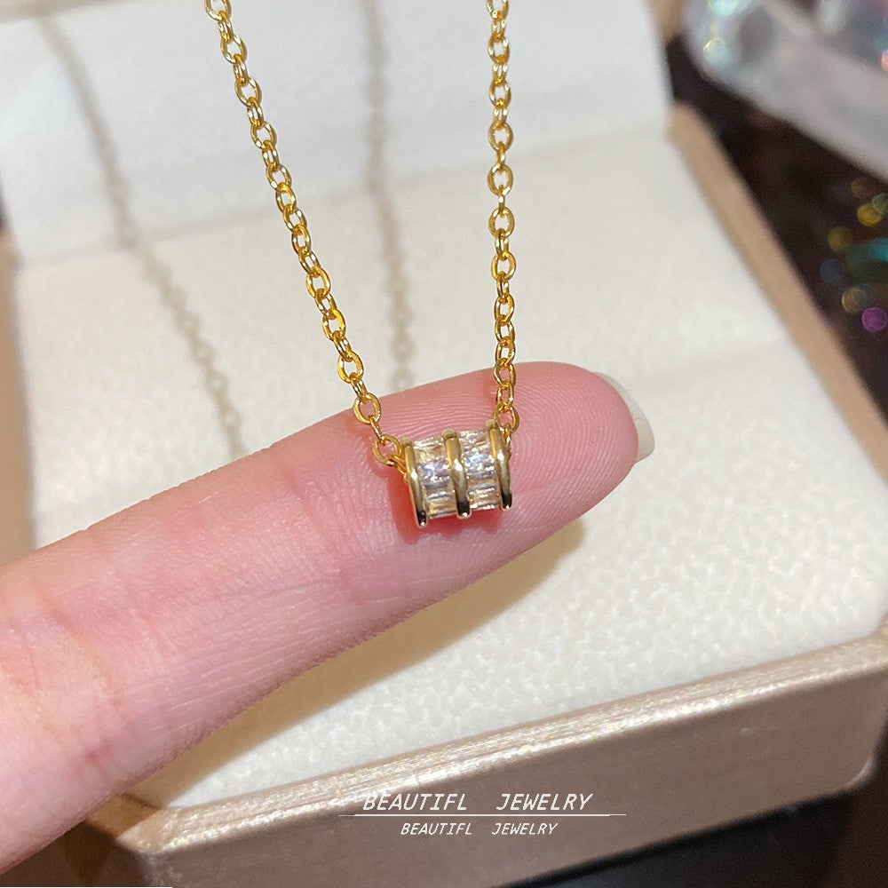 Women's Minority Simple Fashionable Elegant Zircon Clavicle Chain Titanium Steel Accessory Necklace