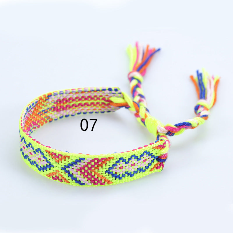 Nepal Ethnic Style Woven Colorful Tassel Lucky Friendship Bracelets