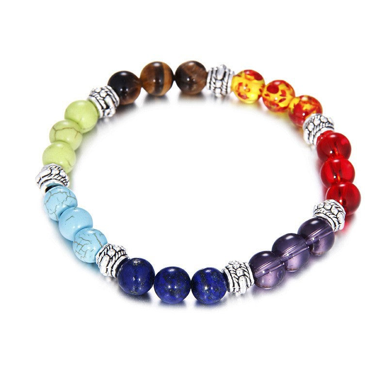 Women's Colorful Natural Stone Agate Bead Couple Bracelet