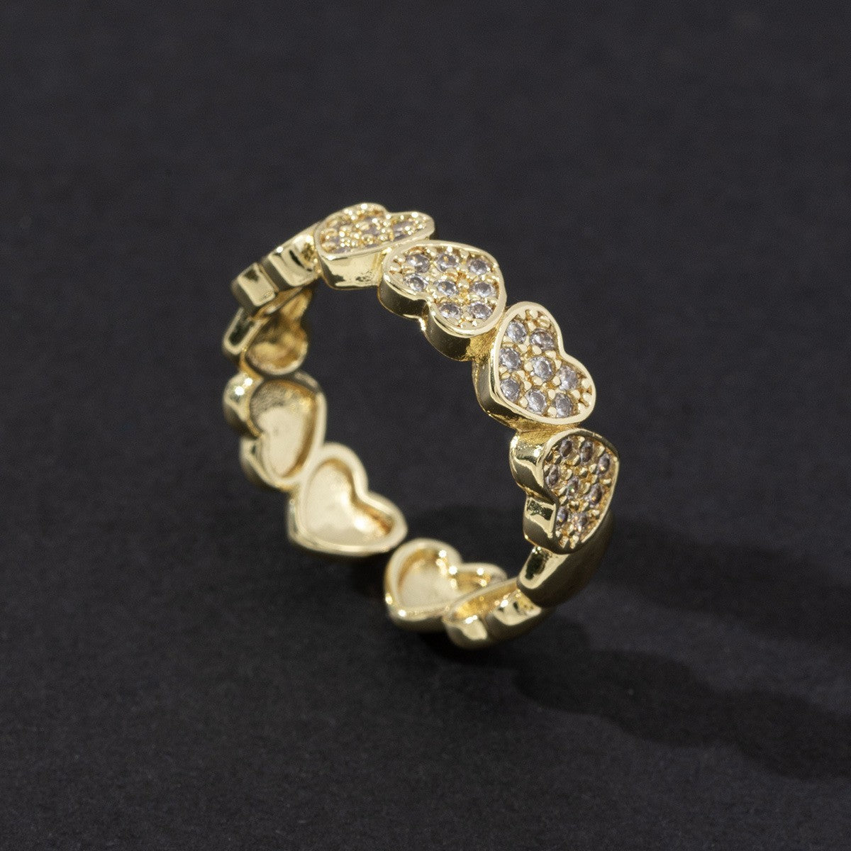 Cute Open Fashion Zircon Female Simple Ring