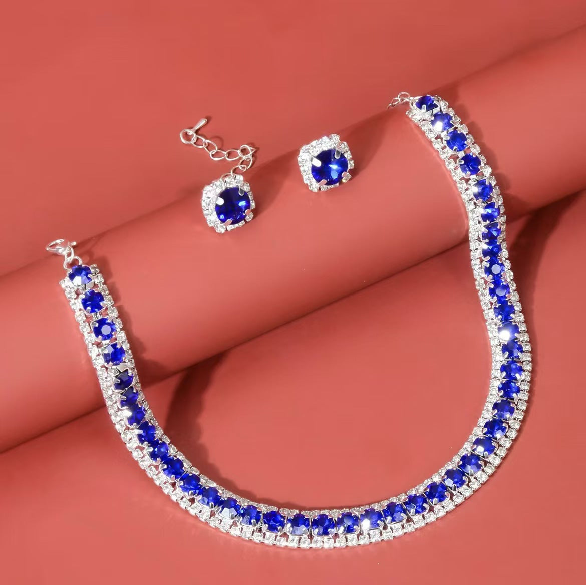 Korean Style Simple Short Rhinestone Ear Two-piece Wave Light Bamboo Pendants