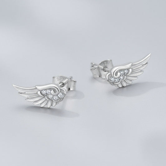 Angel Wings Female Zircon Titanium Alloy Light Luxury Rings