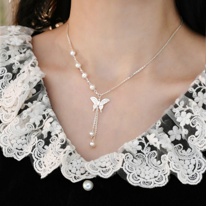 Women's Rice Grain Freshwater Pearl Simplicity Fashion Temperament Design Clavicle Chain Necklace