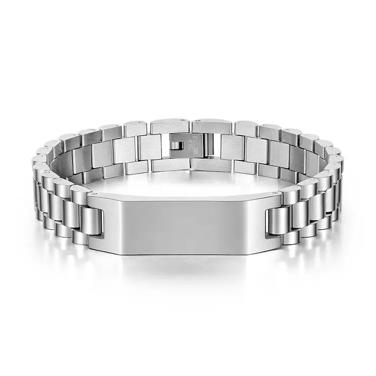 Fashion Gold-plated Stainless Steel Can Carve Writing Glossy Bracelet