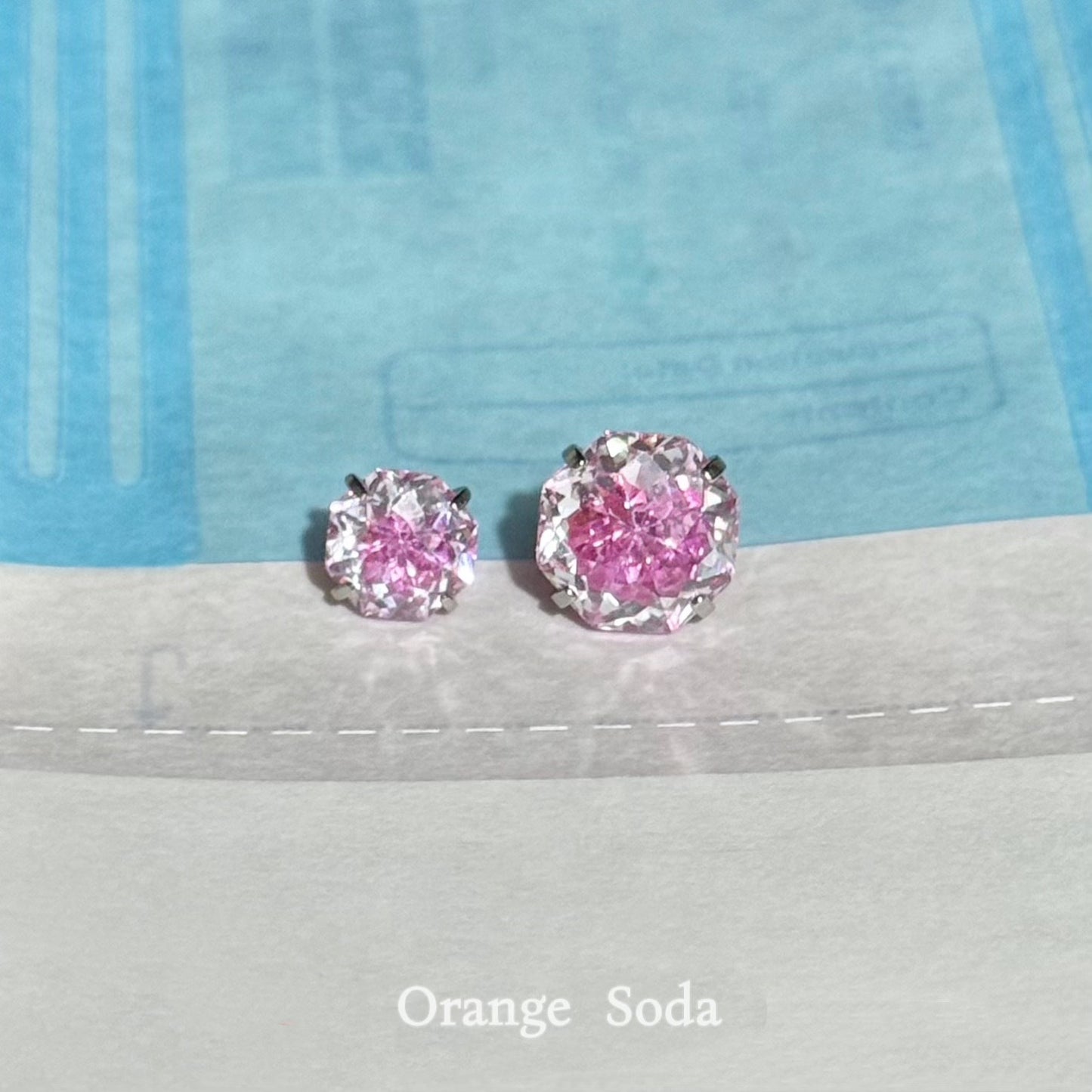 Pink Rose Bridal Bouquet Ear Bone Titanium Stud Earrings