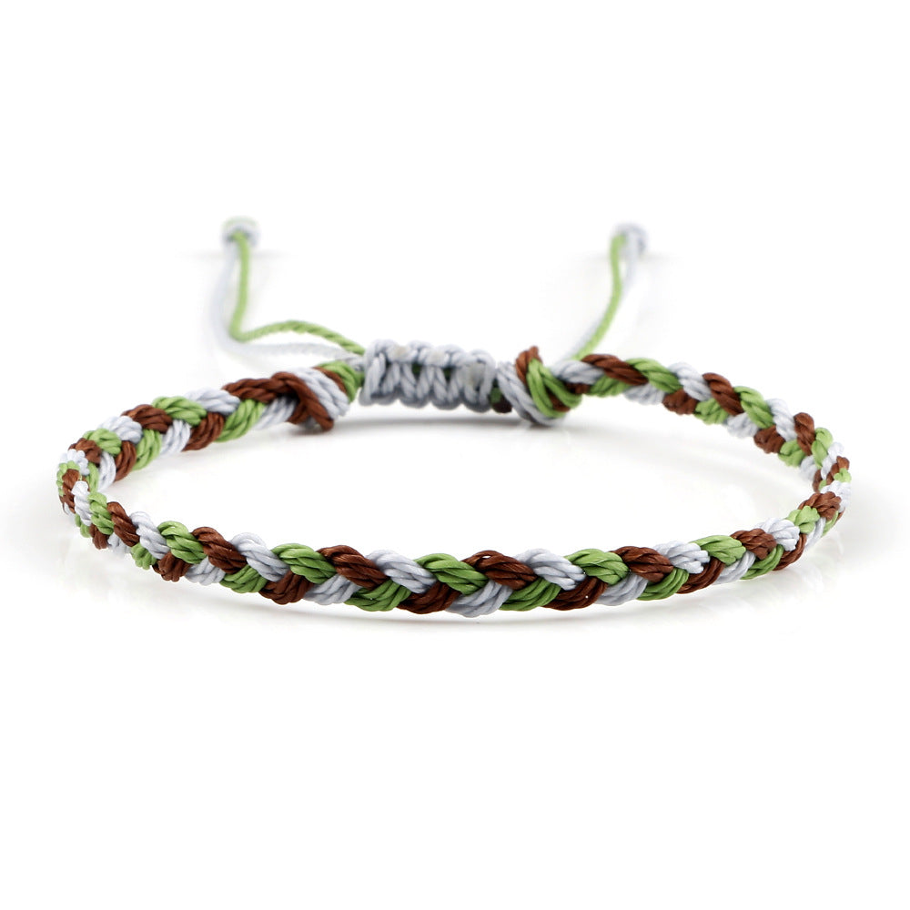 Creative Twist Weave Taiwanese Wax Handmade Hand Unisex Twin Bracelet