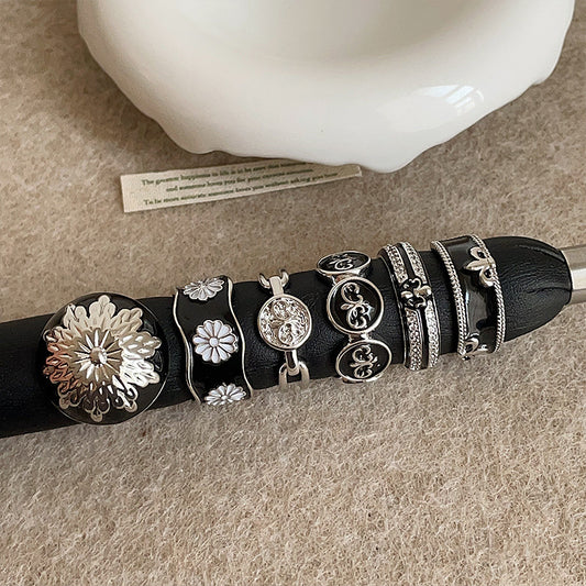 Women's Enamel Drip Glazed Super Shiny Open-end Zircon Light Luxury High-grade Rings