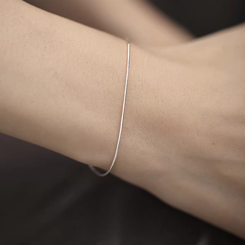 Women's Sier Snake Bones Chain Thin Design Simple Light Luxury Exquisite Bracelet