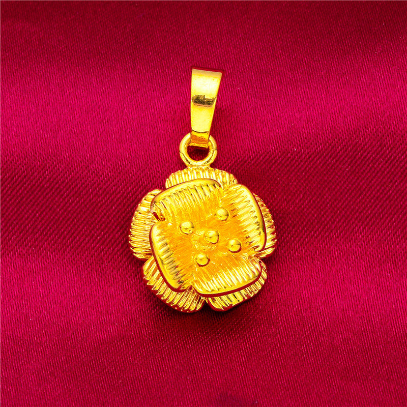 Women's Vietnam Placer Gold Love Abacus Small Pendants