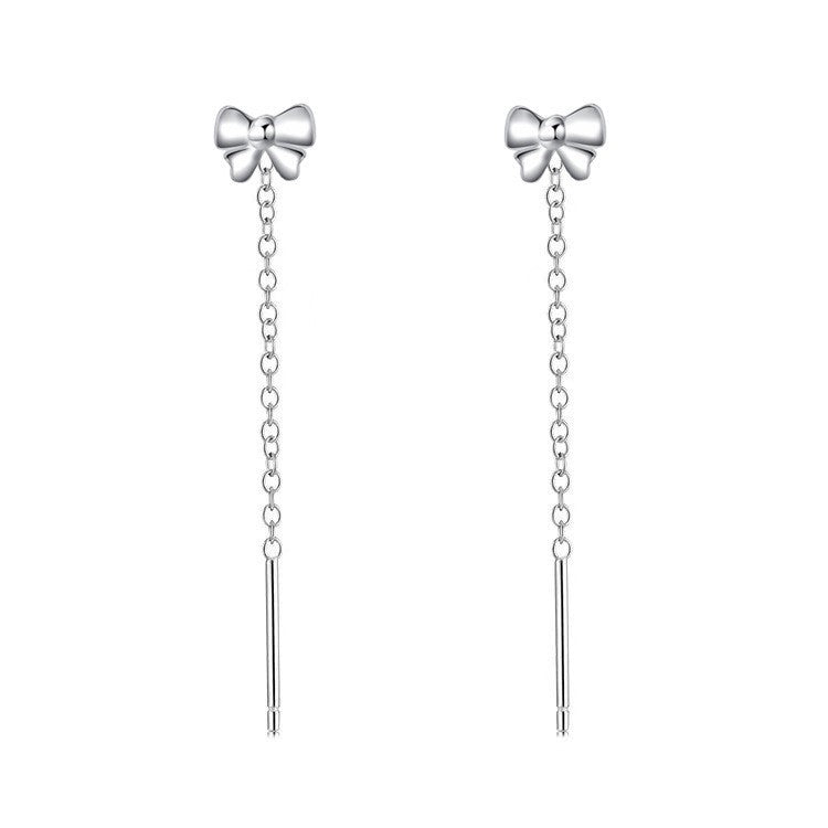 Women's Maker Sterling Bow Niche Elegant Tassel Korean Rings
