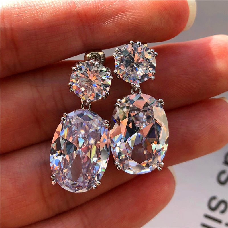 Graceful Fashionable Egg-shaped Large Zircon Optional Rings