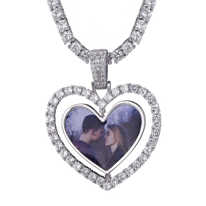 Stylish Trendy Ornament Love Frame Replaceable Pendants