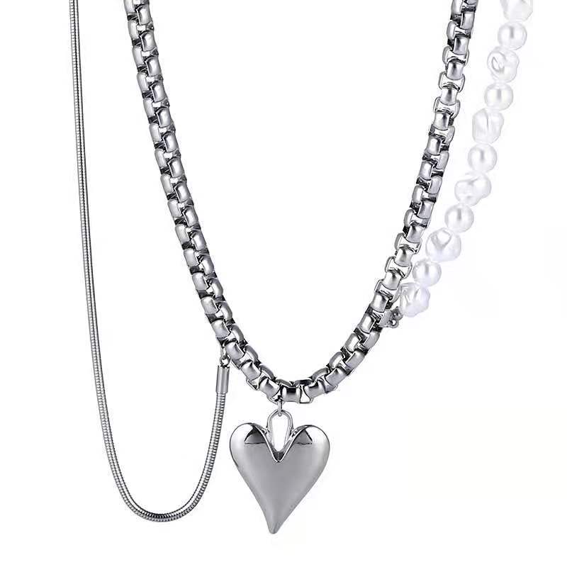 Women's & Men's Fashion Simple Titanium Steel Sweater Chain Personalized Hip Hop Necklace
