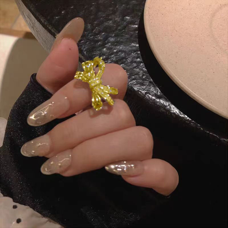 High-grade Light Luxury Gentle Zircon Super Flash Row Diamond Ring