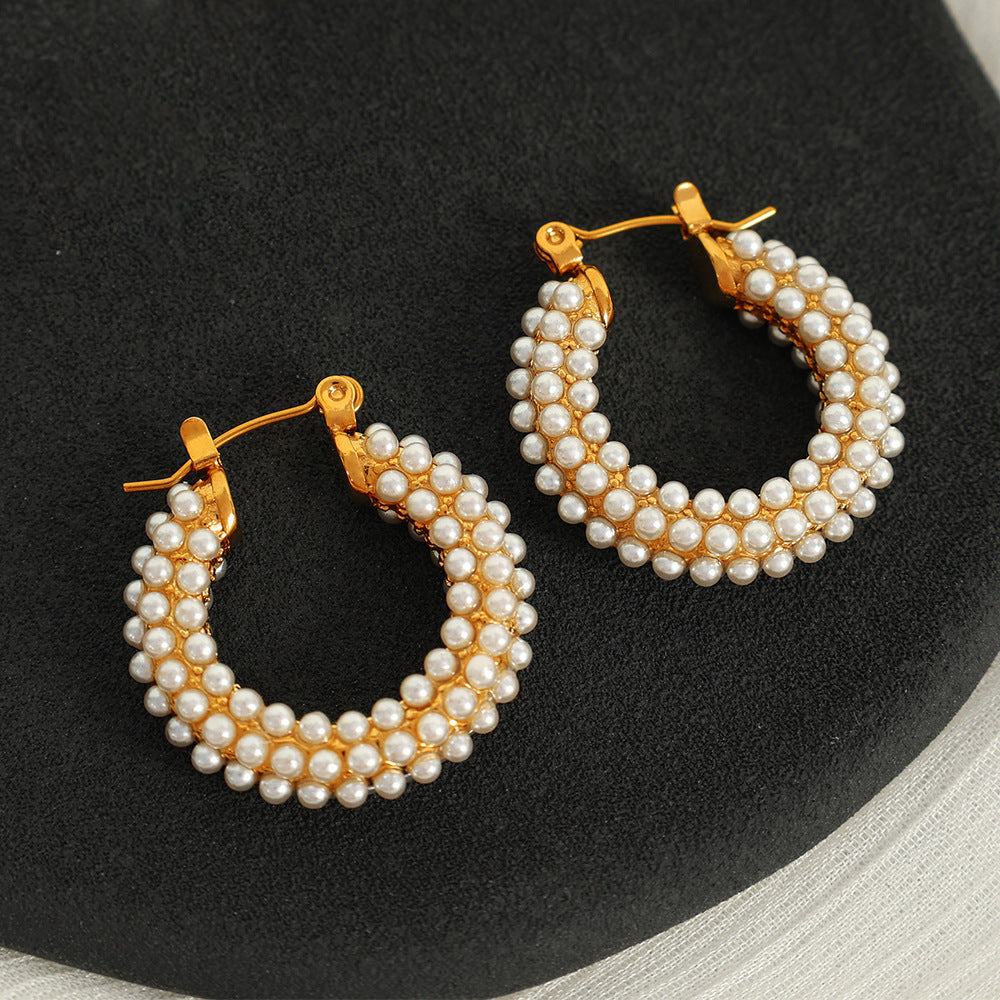 Women's Rhinestone Ear Special Interest Light Luxury Fashion Stainless Earrings