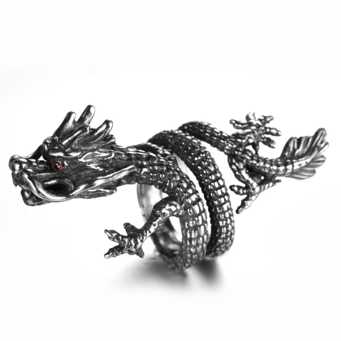 Women's & Men's Domineering Red Eye Faucet Alloy Punk Dragon Ring