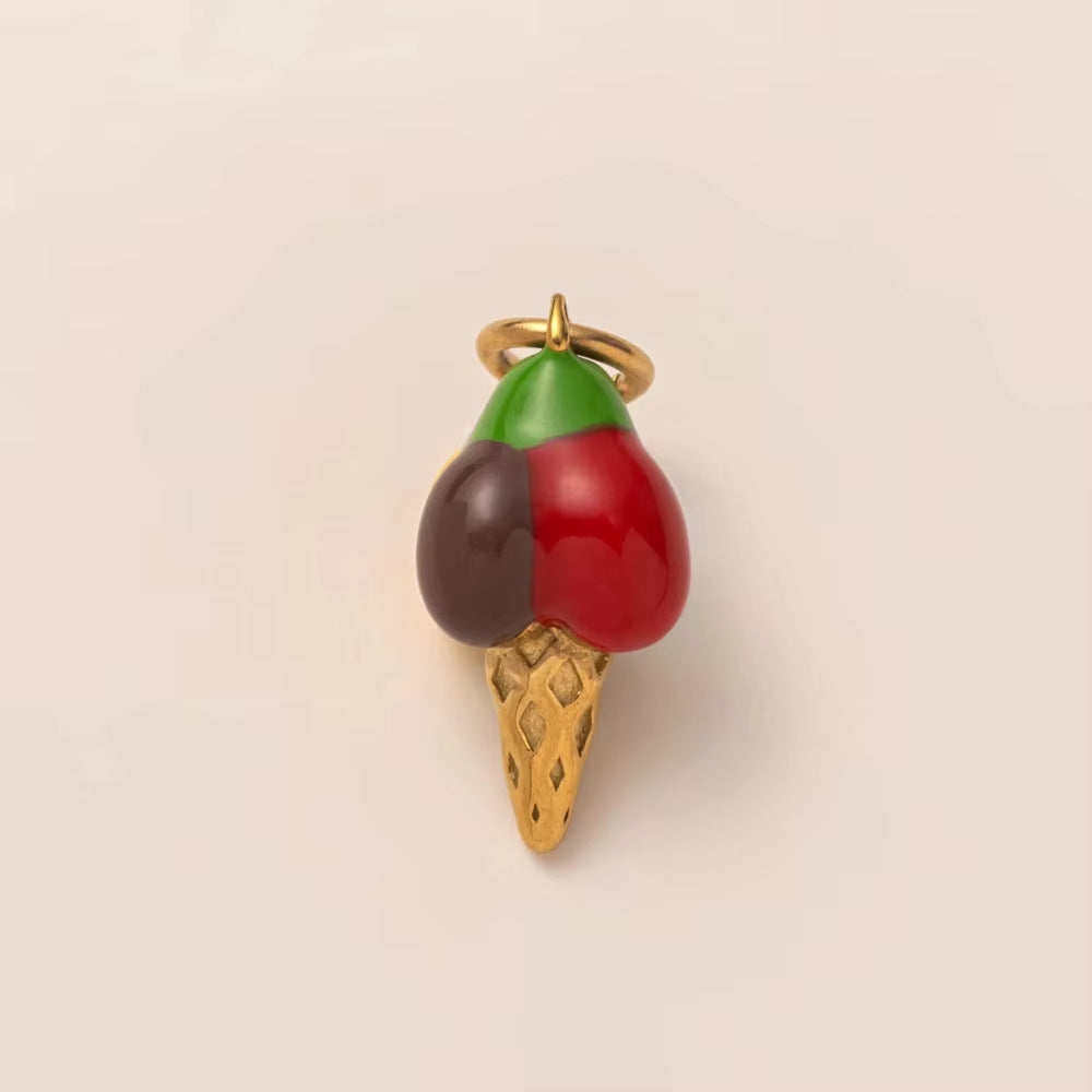 Mushroom Parts Vacuum Plating Gold Color Pendants