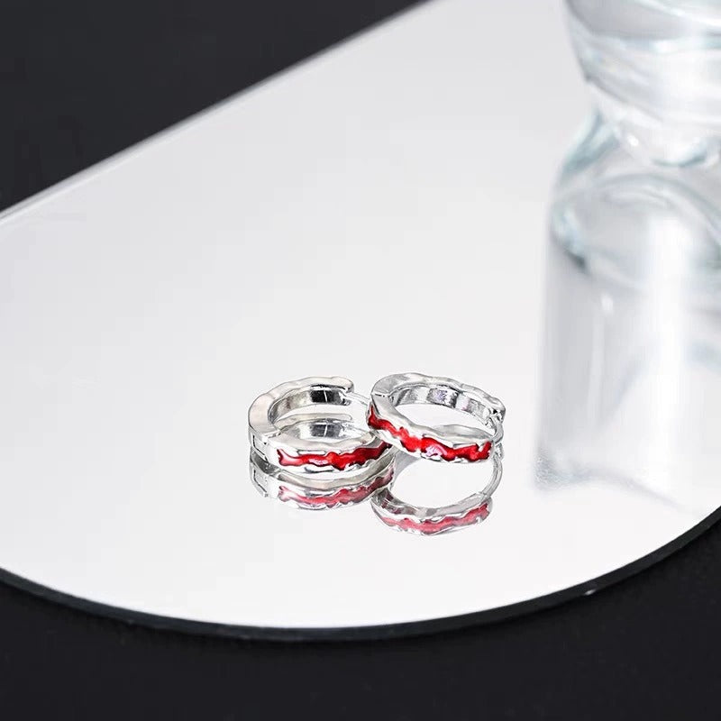 Men's & Women's Red Glaze Clip Trendy Design High-grade Sweet Cool Ear Buckle
