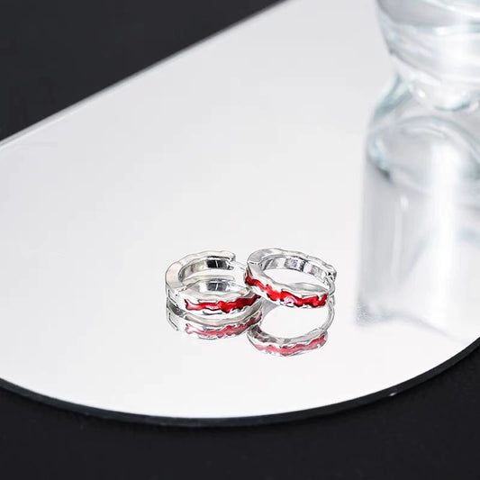 Men's & Women's Red Glaze Clip Trendy Design High-grade Sweet Cool Ear Buckle