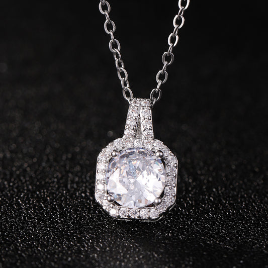 Female High-grade Full Diamond Light Luxury Necklaces