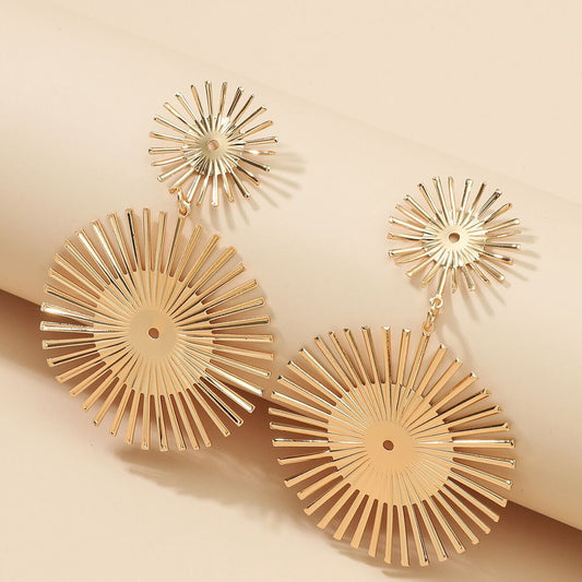Exaggerated Fireworks Irregular Personality Creative Circle Stud Earrings