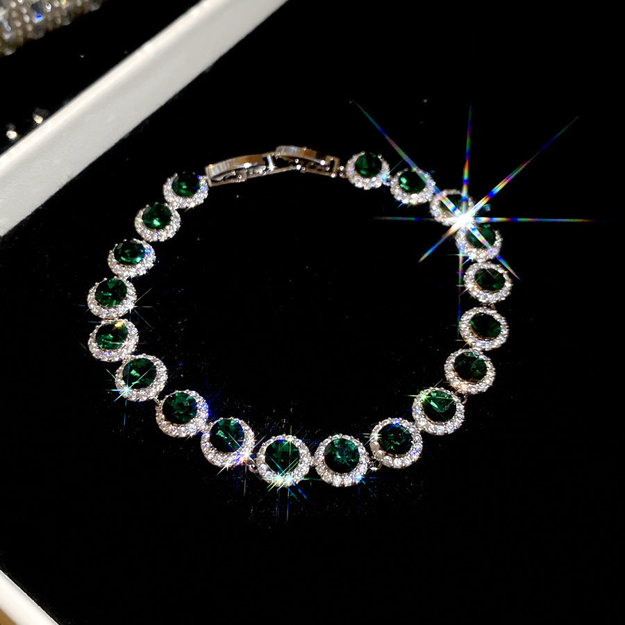 With Diamond Round Exquisite Fashion Retro Unique Design Light Luxury Bracelets