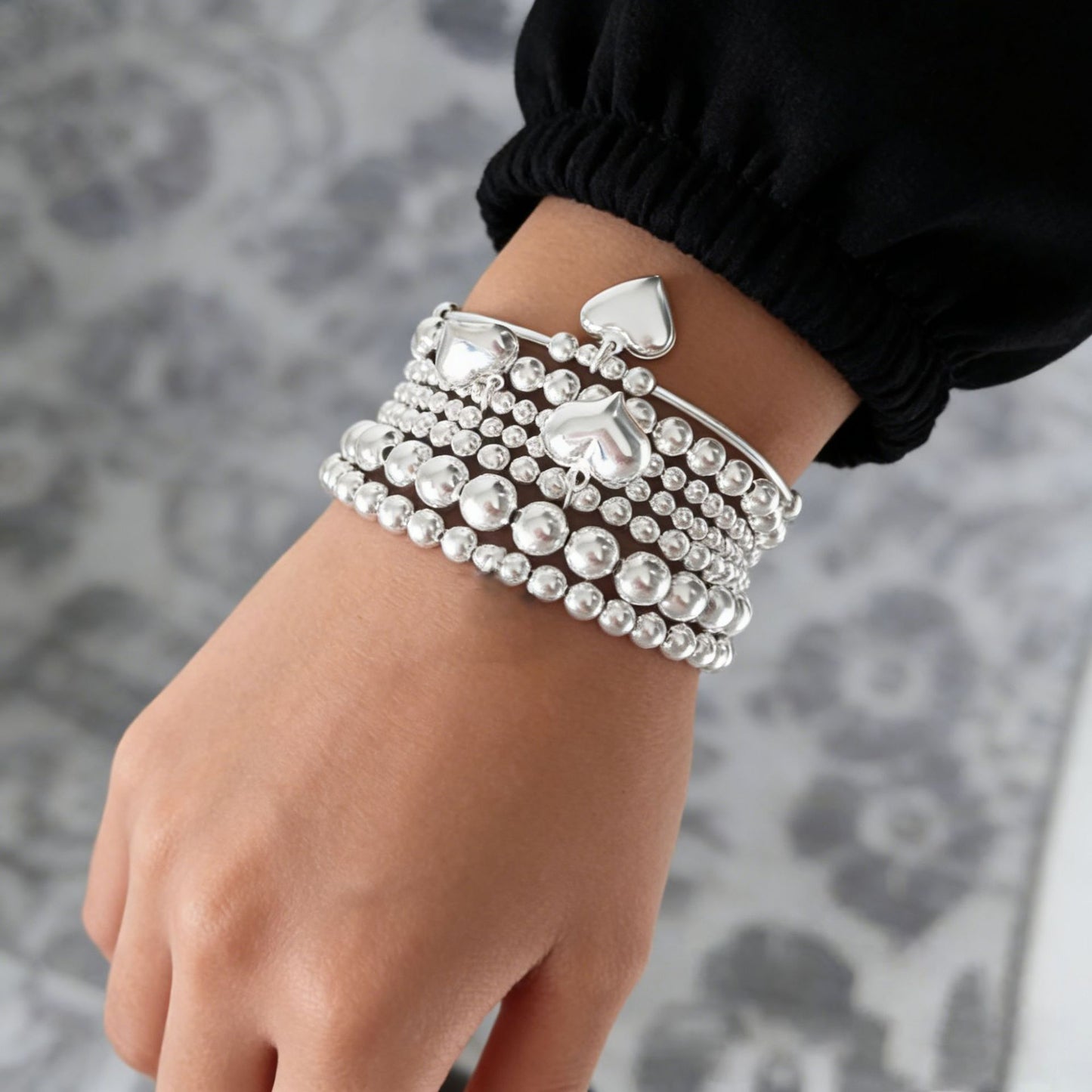 Women's Twin French Beaded Love Simple Imitation Bracelet