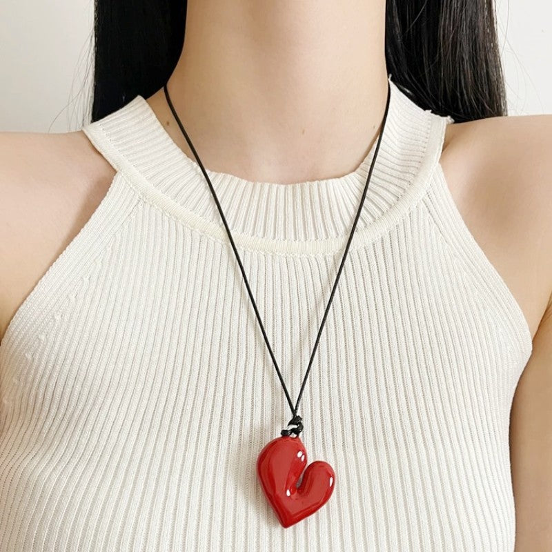 Heart Design Simple Large Black With Pendants