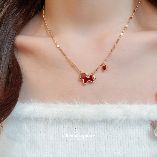 Oil Metal Pony Chinese Style Light Luxury Minority Clavicle Chain Necklace