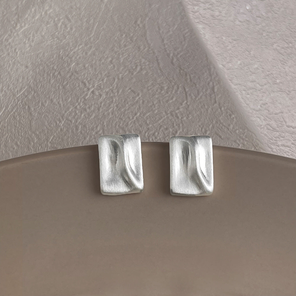 Matte Texture Geometric Female Niche Fashion Earrings