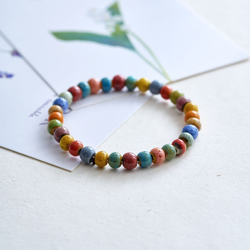 Chinese Natural Stone Porcelain Minimalist Female Bracelets