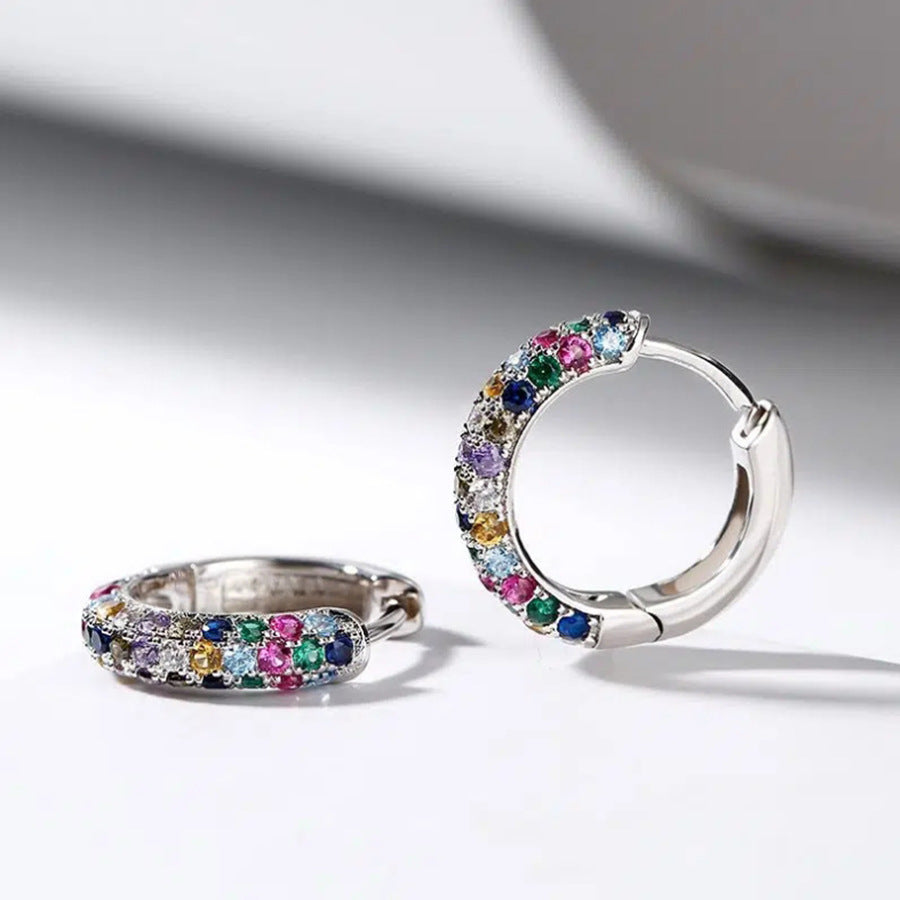 Environmental Protection Alloy Fashion Simple Colorful Zircon Ladies Clip Ear Buckle