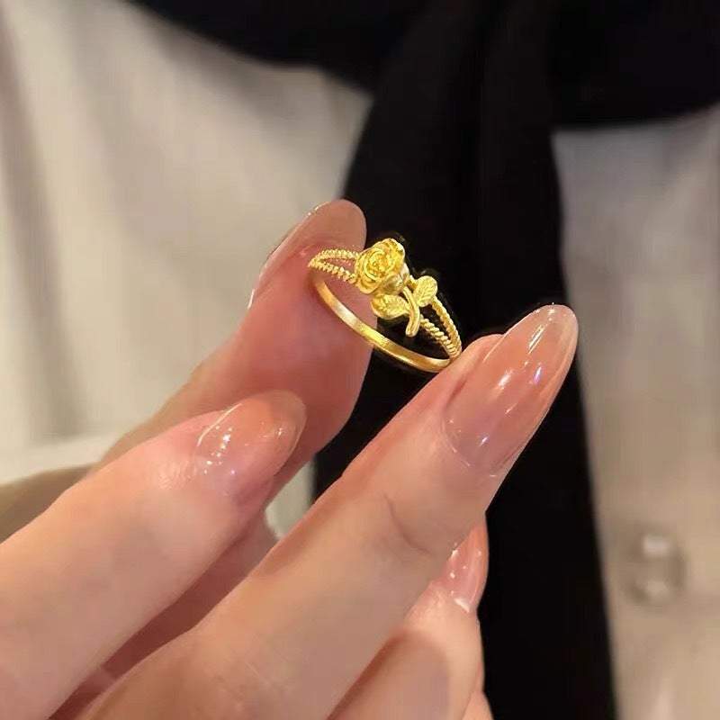 Bends Hitches Gilded Design High-grade Gold Rings