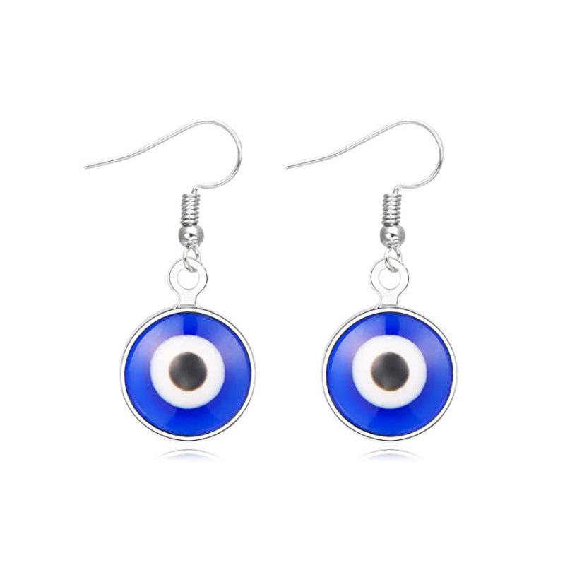 Alloy Base Blue Devil Eyes Turkish Earrings